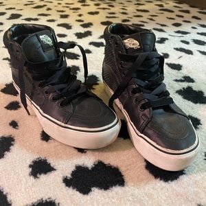VANS SK8-HI PLATFORM 2 black leather snakeskin